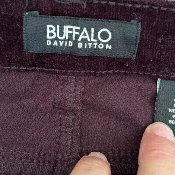 Buffalo David Bitton Jeans Womens Burgundy 6/28 Micro Cord Mid-Rise‎ Slim Sculpt - Picture 10 of 12